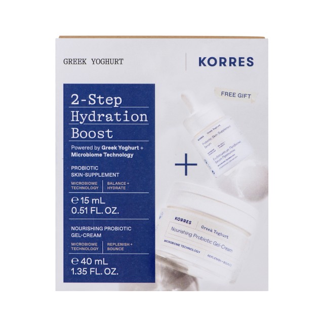 Korres Greek Yoghurt SET Nourishing Probiotic Gel-Cream 40ml & GIFT Probiotic Skin-Supplement Serum 15ml