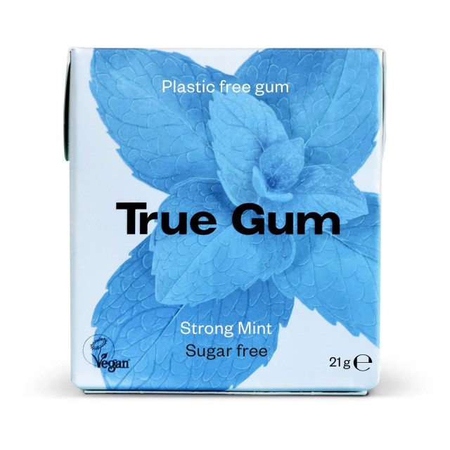 True Gum Strong Mint 21gr (Τσίχλες Χωρίς Ζάχαρη με Γεύση Δυνατής Μέντας)