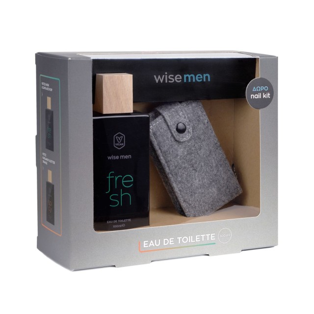 Vican Wise Men SET Eau De Toilette Fresh 100ml & GIFT Nail Kit (ΣΕΤ με Ανδρικό Άρωμα με Nότες Σανταλόξυλου & Musk & ΔΩΡΟ Σετ Περιποίησης Νυχιών)