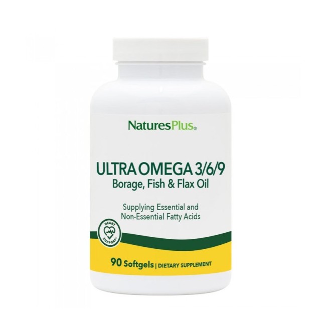 Natures Plus Ultra Omega 3/6/9 1200mg 90softgels (Συμπλήρωμα Διατροφής με Ωμέγα 3, 6, 9 Λιπαρά Οξέα)