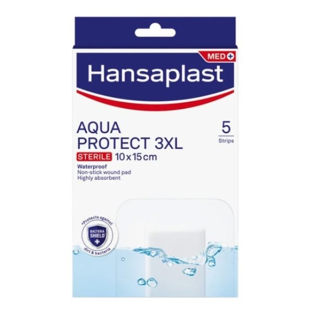 Hansaplast Aqua Protect 3XL 10x15cm 5τεμ (Αδιάβροχα Επιθέματα για Μεγαλύτερες Πληγές & Μετεγχειρητικ