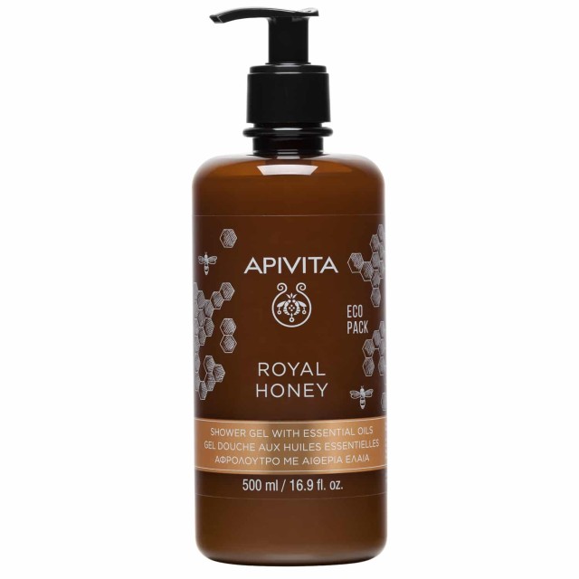 Apivita Royal Honey Eco Pack 500ml (Shower Gel - Αφρόλουτρο με Αιθέρια Έλαια)