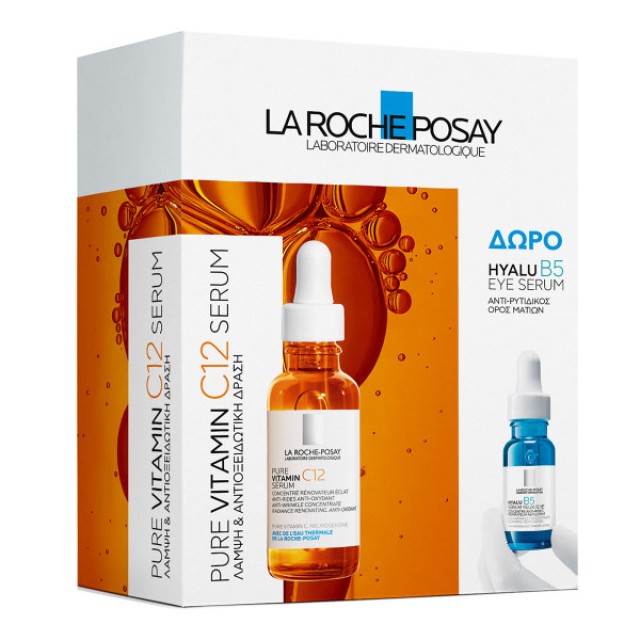 La Roche Posay Pure Vitamin C12 Serum 30ml & ΔΩΡΟ Hyalu B5 Eye Serum 5ml (Αντιρυτιδικός Ορός Αναδόμησης & Ανάπλασης με Βιταμίνη B3 & ΔΩΡΟ Ορός Ματιών)