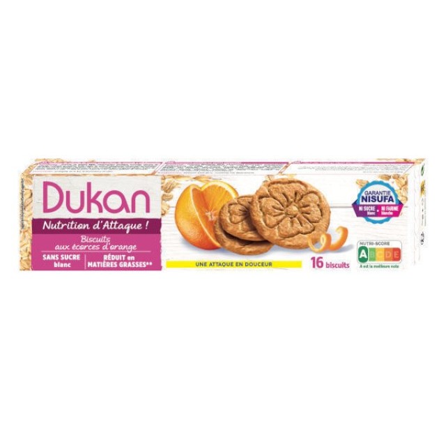 Dukan Oat Bran Biscuits with Orange Peels & Sweeteners 16pcs