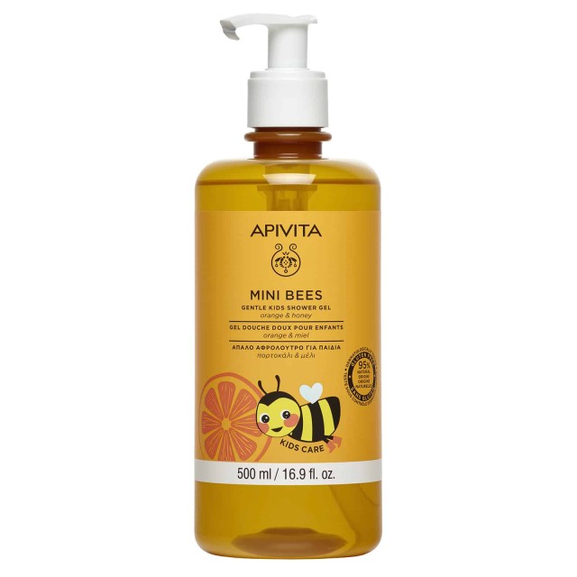 Apivita Mini Bees Gentle Kids Shower Gel 500ml (Απαλό Αφρόλουτρο για Παιδιά με Πορτοκάλι & Μέλι)