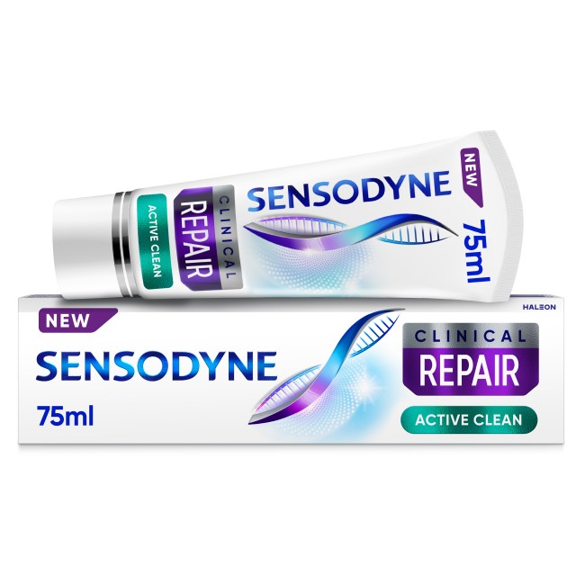 Sensodyne Clinical Repair Active Clean Toothpaste 75ml (Οδοντόκρεμα για Αναδόμηση των Ευαίσθητων Δοντιών)