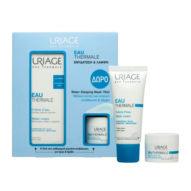 Uriage Eau Thermale SET Water Cream 40ml & ΔΩΡΟ Water Sleeping Mask 15ml (ΣΕΤ Περιποίησης Προσώπου για Ενυδάτωση Πρωί & Βράδυ)