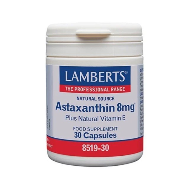 Lamberts Astaxanthin 8mg 30caps (Συμπλήρωμα Διατροφής με Αντιοξειδωτική Δράση)