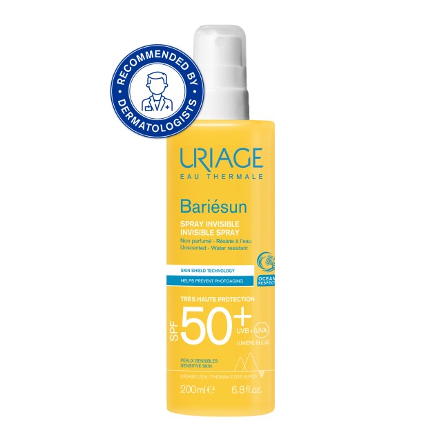 Uriage Bariesun Unscented Invisible Spray SPF50+ 200ml (Αντηλιακό Spray για Πρόσωπο & Σώμα Χωρίς Άρω