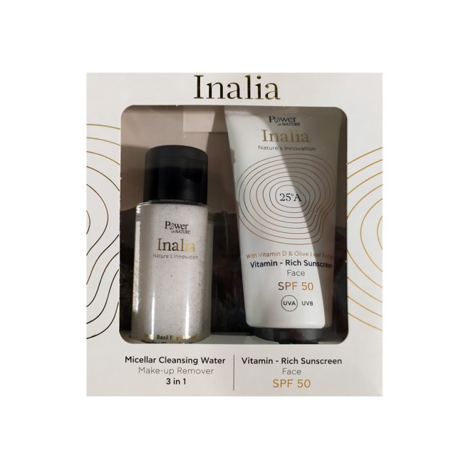 Power Health Inalia Face Sunscreen Rich Cream SPF50 50ml & Micellar Cleansing Water 50ml