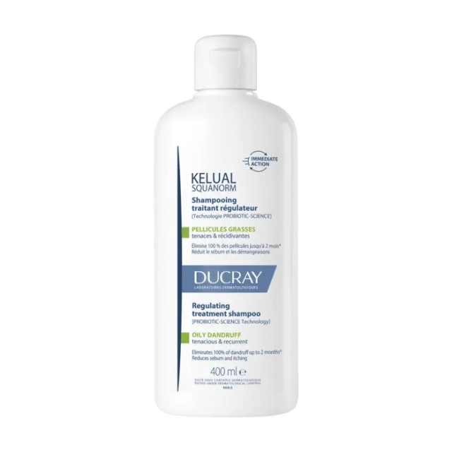 Ducray Kelual Squanorm Oily Dandruff Shampoo 400ml (Ρυθμιστικό Σαμπουάν Θεραπείας για Λιπαρή Πιτυρίδα)