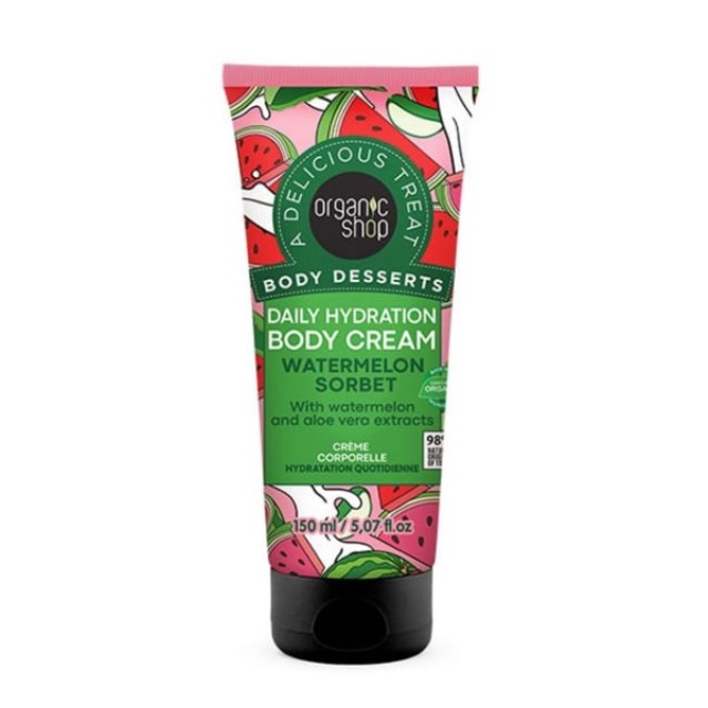 Natura Siberica Organic Shop Body Desserts Daily Hydration Body Cream Watermelon Sorbet 150ml