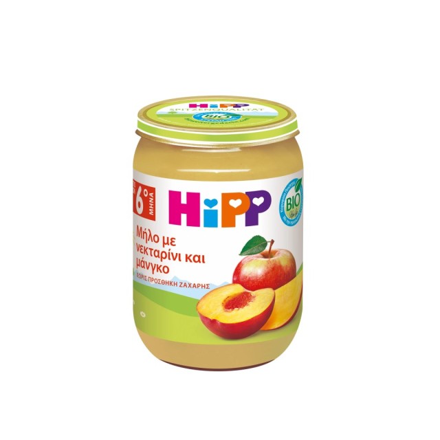 Hipp Βρεφική Φρουτόκρεμα με Μήλο, Νεκταρίνι & Mάνγκο 190gr 6+