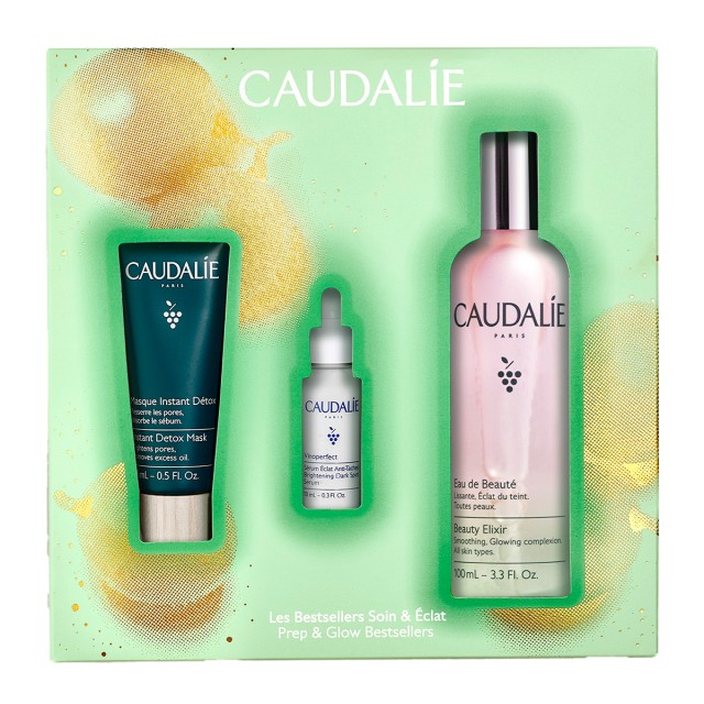 Caudalie Xmas SET Prep & Glow Bestsellers Trio (ΣΕΤ Περιποίησης Προσώπου για Λαμπερή Επιδερμίδα)