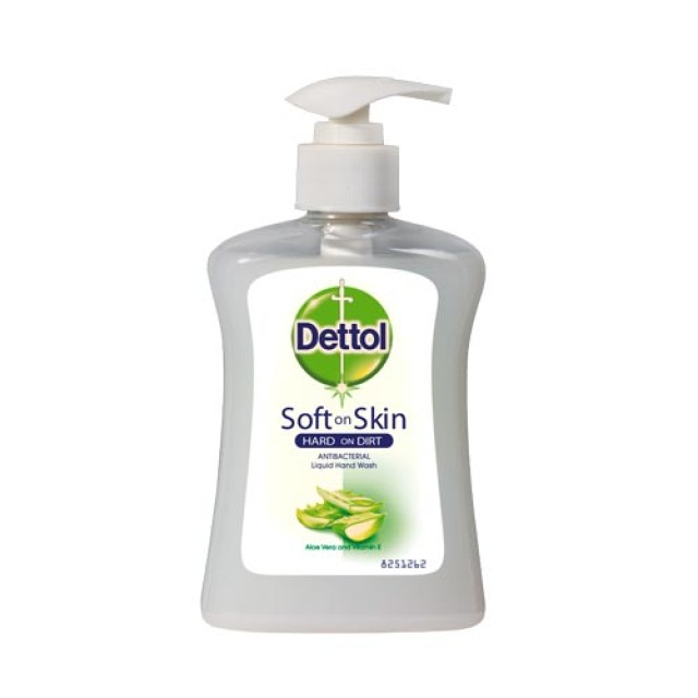Dettol Soft on Skin Antibacterial Liquid Hand Wash Aloe Vera & Vitamin E 250ml