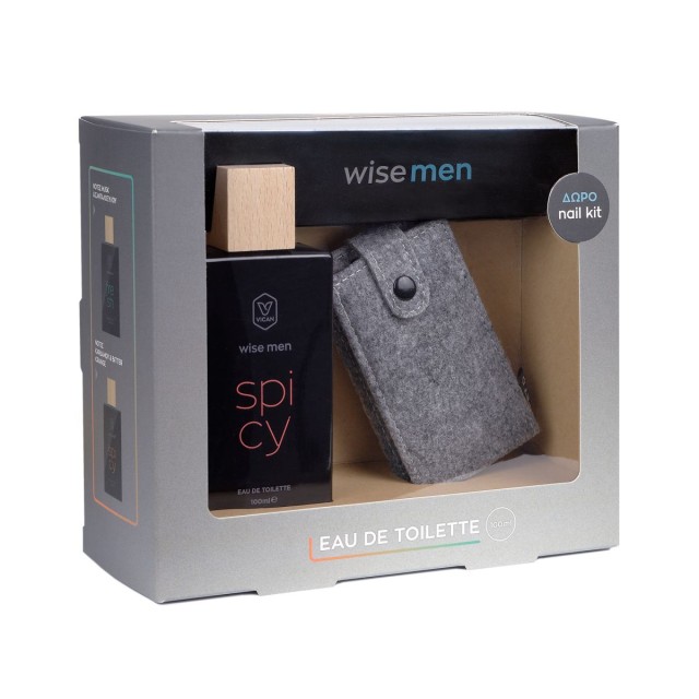 Vican Wise Men SET Eau De Toilette Spicy 100ml & ΔΩΡΟ Nail Kit (ΣΕΤ με Ανδρικό Άρωμα με Nότες Kάρδαμ