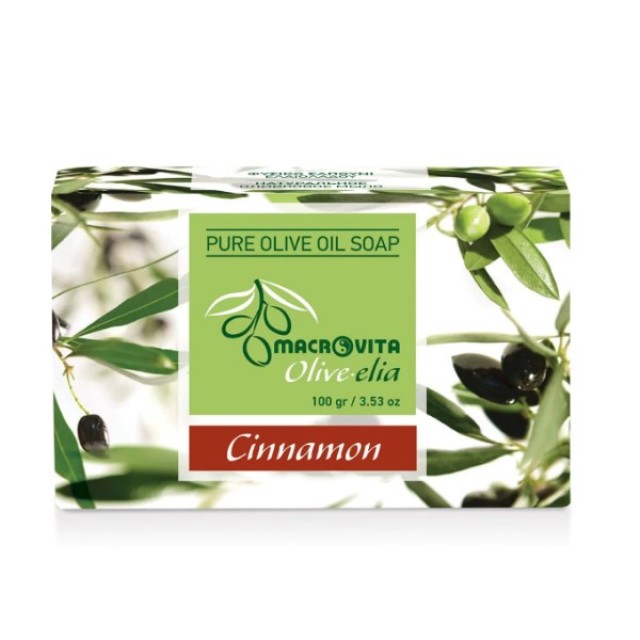 Macrovita Olive Oil Pure Soap Cinnamon 100gr (Φυσικό Σαπούνι Ελαιόλαδου - Κανέλα)