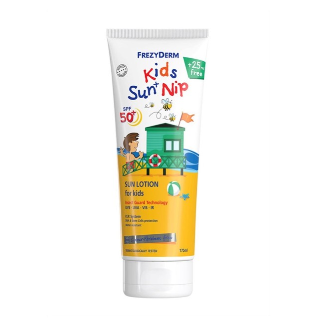 Frezyderm Sun Care Kids Nip SPF50+ 175ml (Παιδικό Αντηλιακό με Εντομοαπωθητικές Ιδιότητες)