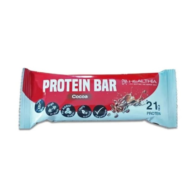 Healthia Protein Bar Cocoa 60gr (Μπάρα Πρωτεΐνης με Γεύση Κακάο)