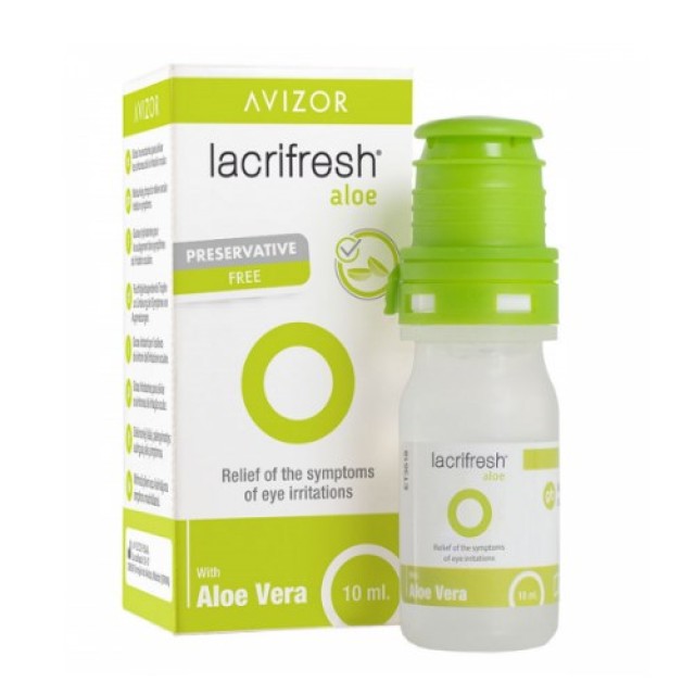 Avizor Lacrifresh Aloe Vera Drops 10ml (Οφθαλμικό Διάλυμα για Ενυδάτωση & Ανακούφιση από τα Συμπτώματα Ερεθισμού των Ματιών)