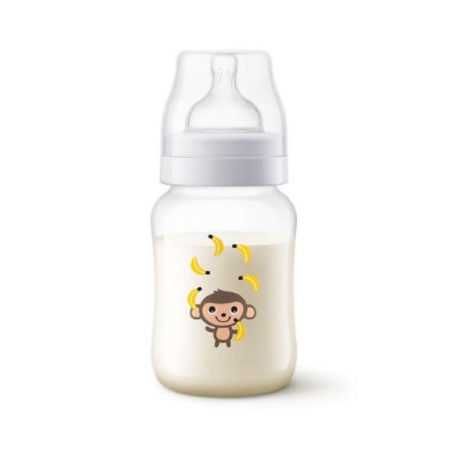 Avent Monkey Anticolic Bottle SCF821/11 260ml (Μπιμπερό Κατά των Κολικών με Σχέδιο Μαϊμού)  