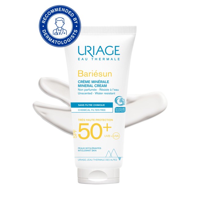 Uriage Bariesun Mineral Cream SPF50+ 100ml (Αντηλιακή Κρέμα Προσώπου & Σώματος για Ευαίσθητες & Δυσανεκτικές Επιδερμίδες)