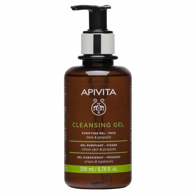 Apivita Purifying Cleansing Gel 200ml (Τζελ Καθαρισμού για Λιπαρή & Μικτή Επιδερμίδα με Πρόπολη & Κί