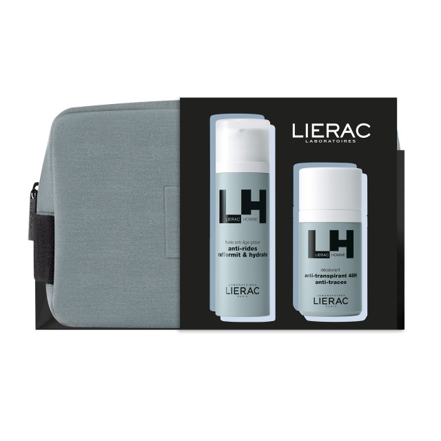 Lierac Homme Xmas SET Global Anti-Aging Fluid 50ml & Deodorant 50ml (ΣΕΤ με Ανδρική Αντιγηραντική Κρέμα Προσώπου, Αποσμητικό & ΔΩΡΟ Νεσεσέρ)