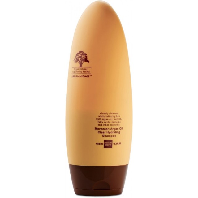 Arganmidas Moroccan Argan Oil Clear Hydrating Shampoo 450ml (Σαμπουάν για Ενυδάτωση & Θρέψη με Μαροκινό Έλαιο Argan & Κερατίνη)