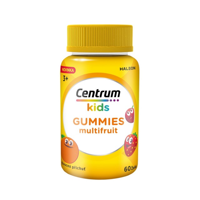 Centrum Kids Gummies Multifruit 60gummies (Ζελεδάκια με Φυσική Γεύση Φρούτων για την Υποστήριξη της Υγιούς Ανάπτυξης των Παιδιών)