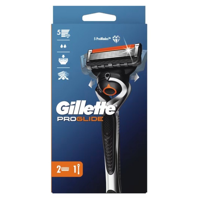 Gillette Proglide Razor Handle & 2 Refills