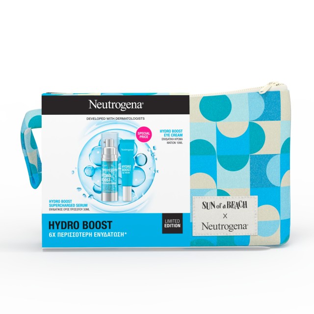 Neutrogena x Sun of a Beach SET Hydro Boost Limited Edition Summer Pouch (ΣΕΤ με Ενυδατικό Ορό Προσώπου & Ενυδατική Κρέμα Ματιών)