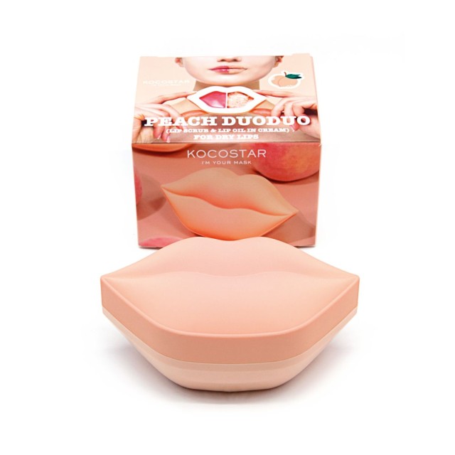 Kocostar Peach Lip Duoduo Lip Scrub 23gr & Lip Oil in Cream 20gr (Scrub & Κρέμα για Άμεση Απολέπιση & Ενυδάτωση των Χειλιών)