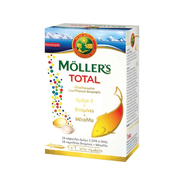 Mollers Total Omega 3, Vitamins & Minerals 28caps + 28tabs