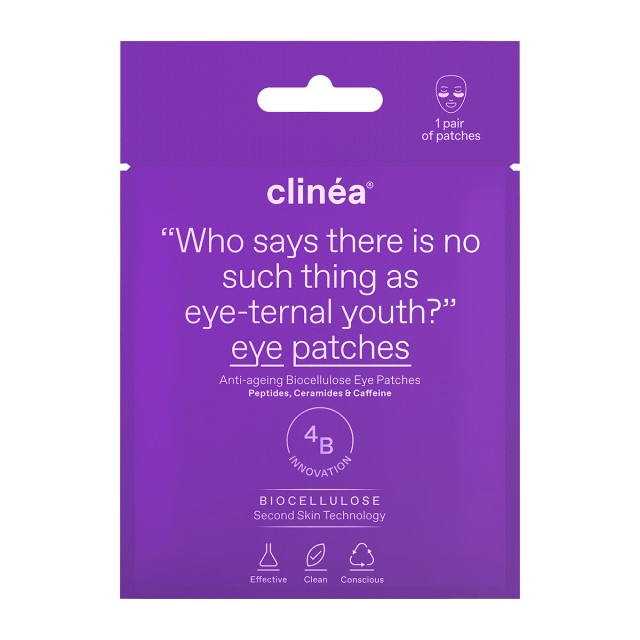 Clinea Anti-Ageing Biocellulose Eye Patches 1 ζευγάρι (Αντιγηραντικά Patches Ματιών από Βιοκυτταρίνη)