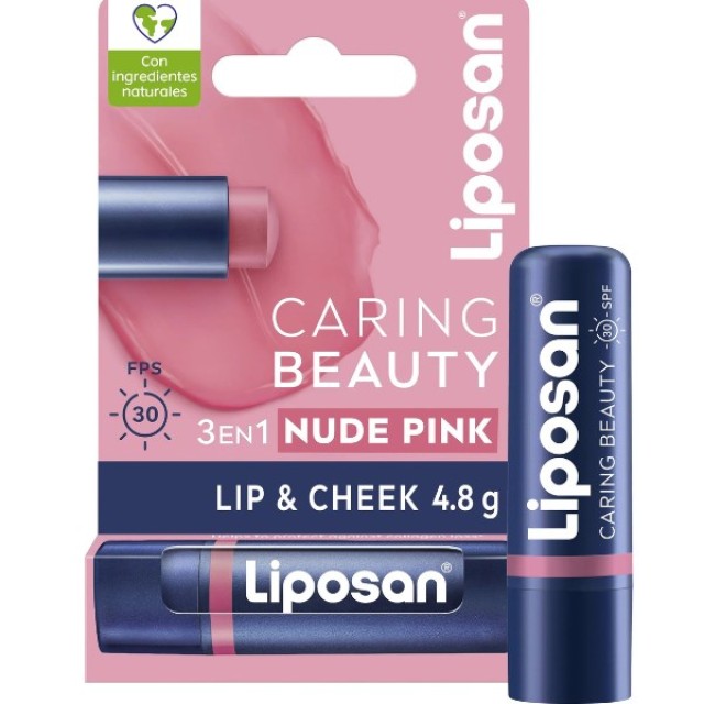 Liposan Caring Beauty Lip & Cheek Nude Pink 4,8gr (Ενυδατικό Balm για Χείλη & Μάγουλα σε Ροζ Χρώμα)