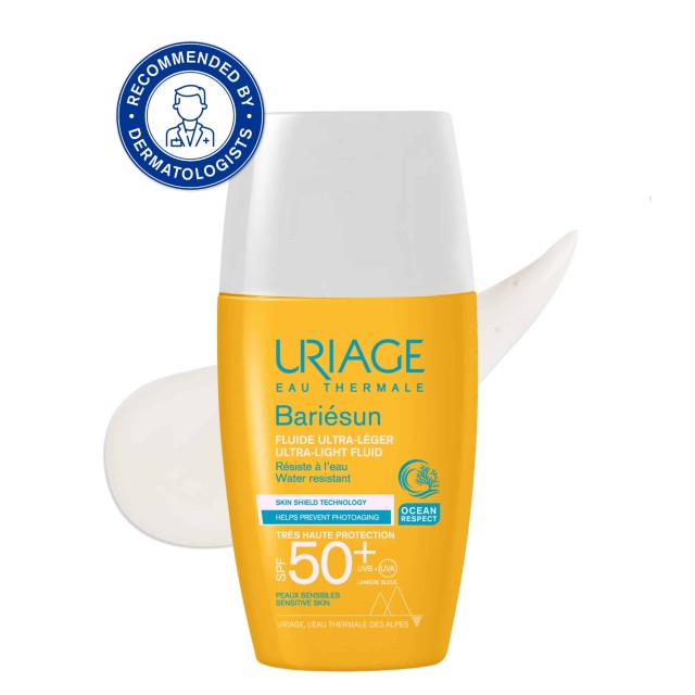 Uriage Bariesun Ultra Light Fluid SPF50+ 30ml (Λεπτόρευστη Αντηλιακή Κρέμα Προσώπου Πολύ Υψηλής Προσ