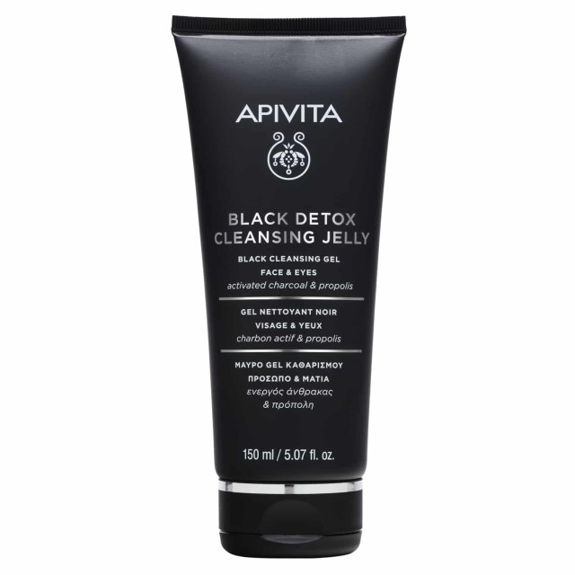 Apivita Black Detox Cleansing Gel 150ml (Μαύρο Τζελ Καθαρισμού για Πρόσωπο & Μάτια με Ενεργό Άνθρακα & Πρόπολη)