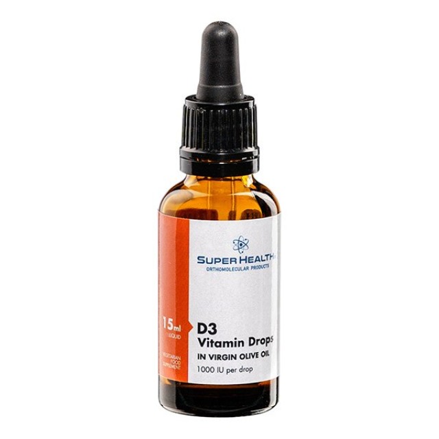 Super Health Vitamin D3 Drops in Virgin Olive Oil 15ml (Συμπλήρωμα Διατροφής με Βιταμίνη D3)