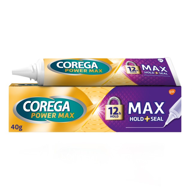 Corega Max Hold+Seal Cream 40gr (Στερεωτική Κρέμα για Τεχνητή Οδοντοστοιχία για την Προστασία από την Εισχώρηση των Τροφών)