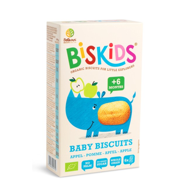 Belkorn Bio Organic Whole Wheat Biscuits with Apple Juice 120gr