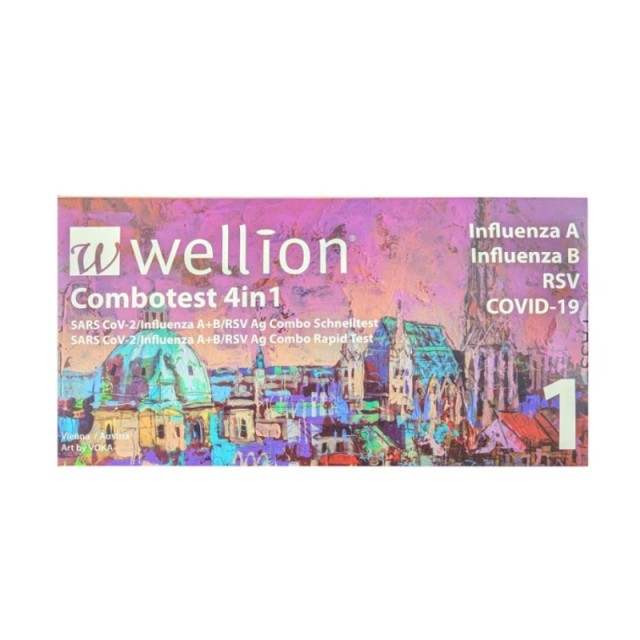 Wellion Combotest 4in1 Rapid Test (4σε1 Τεστ για Ταχεία Ανίχνευση Covid-19, Γρίπη Α+Β & RSV)