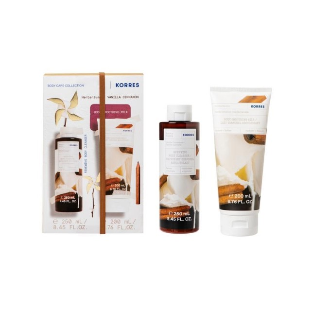 Korres SET Vanilla Cinnamon Shower Gel 250ml & Vanilla Cinnamon Body Milk 200ml (ΣΕΤ με Αφρόλουτρο & Γαλάκτωμα Σώματος με Άρωμα Βανίλια Κανέλα)