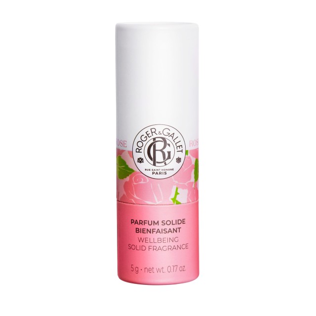 Roger & Gallet Rose Wellbeing Solid Fragrance 5gr (Αναζωογονητικό Στερεό Άρωμα με Ιταλικό Μανταρίνι - Τριαντάφυλλο Δαμασκού - Musk)