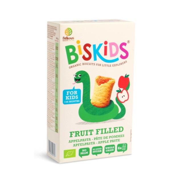 Belkorn Bio Organic Whole Wheat Cookies with Apple Filling for Children 36+m 120gr (Βιολογικά Μπισκότα Ολικής Άλεσης & Όλυρας με Γέμιση Μήλου για Παιδιά 36+μ)