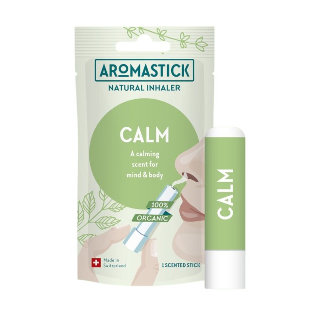 Aromastick Calm Natural Inhaler 0,8ml (Συσκευή Εισπνοής με Μίγμα Οργανικών Αιθέριων Ελαίων για την Αντιμετώπιση του Άγχους & του Στρες)