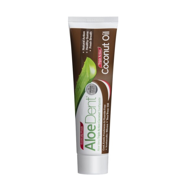 Optima Aloedent Coconut Toothpaste 100ml (Οδοντόκρεμα Χωρίς Φθόριο με Έλαιο Καρύδας)