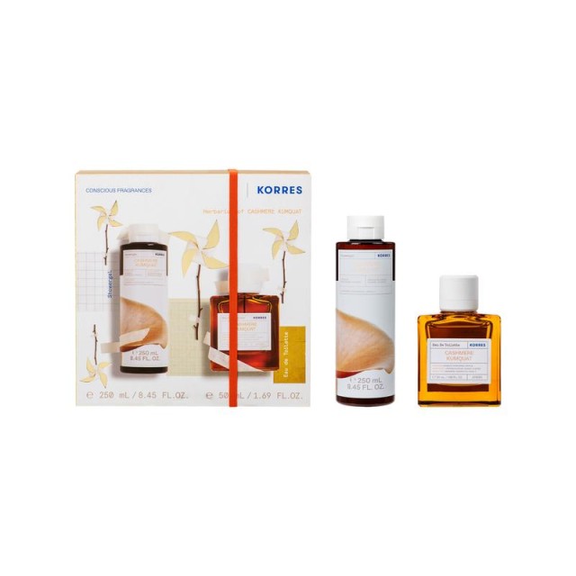 Korres SET Cashmere Kumquat Eau De Toilette 50ml & Shower Gel 250ml (ΣΕΤ με Λουλουδάτο & Ξυλώδες Άρω