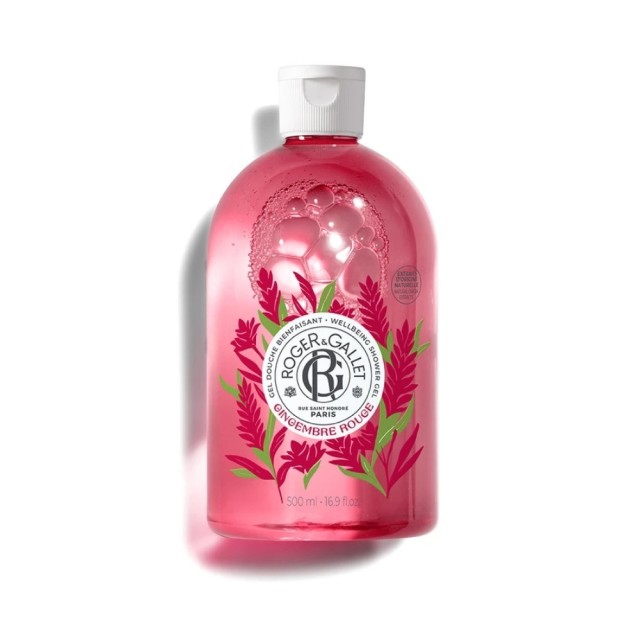 Roger & Gallet Gingembre Rouge Energising Shower Gel 500ml (Αναζωογονητικό Αφρόλουτρο με Άρωμα Ροζ Βατόμουρο,Τζίντζερ & Μοσχολίβανο)