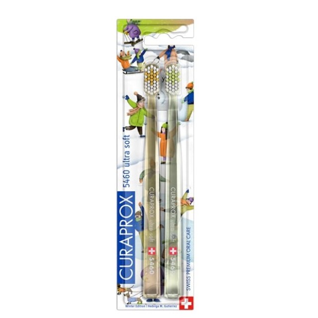 Curaprox CS 5460 Ultra Soft Duo Toothbrush Winter Edition (ΣΕΤ με 2 Πολύ Μαλακές Οδοντόβουρτσες)